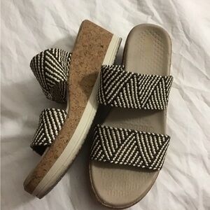Stylish Black and White Wedge Sandals